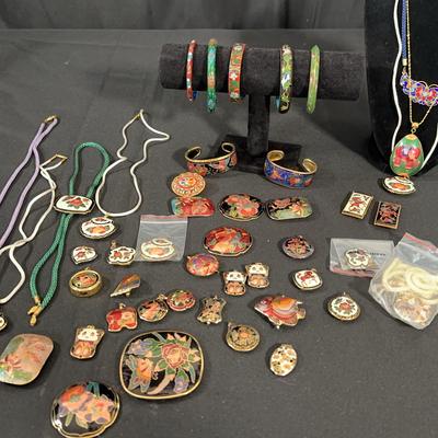 Cloisonné Jewelry Collection – Vintage Enamel Pins, Bracelets, Necklaces & Pendants