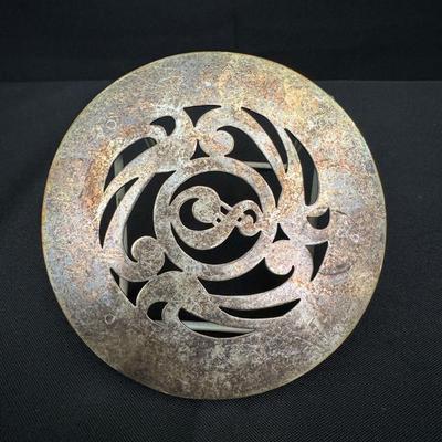 Sterling Silver Trivet Stand by Alice Moise, New Orleans | 5.2" Diameter | 4.5oz
