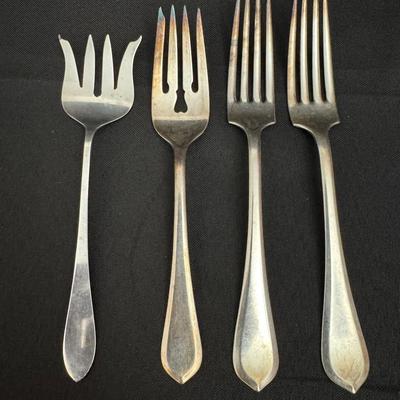 Antique Sterling Silver Serving Forks | Gorham Pat. 1916 & Mixed | Set of 4 | Assorted Patterns