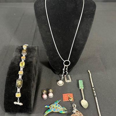 Sterling Silver & Stone Jewelry 5 oz.|  Lori Bonn Sterling Silver Amber, Citrine, Peridot Toggle