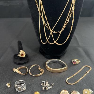 Gold Plated & Gold Filled Jewelry Lot – Necklaces, Rings, Bracelets, Earrings & More