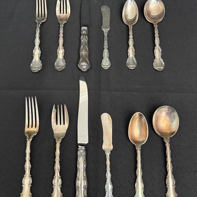 Reed & Barton Sterling Flatware Lot | Francis I Pattern | 1897 | 12 Pcs Mixed Use | Classic Rococo