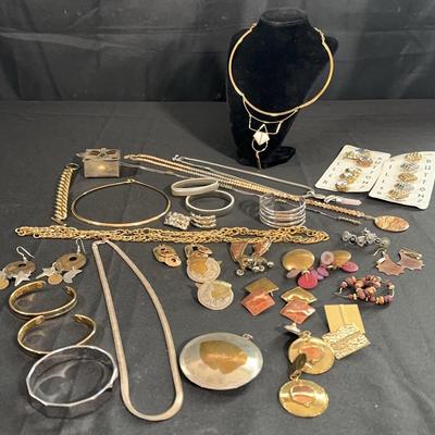 Modernist & Mixed Metal Jewelry Lot – Vintage Artisan Necklaces, Earrings, Bangles & More