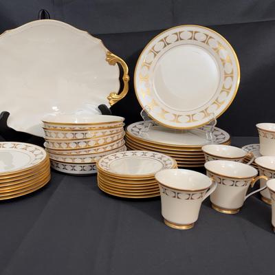 Lenox Tempo Gilt Porcelain Dinnerware Set | Elegant Gold Trim | Service For 5