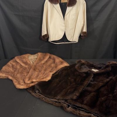 Vintage Fur Stole, Cape & Leather Jacket