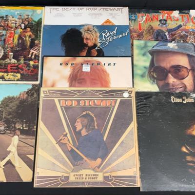 Vinyl Records | 9 LP’s The Beatles, Rod Stewart, & Elton John