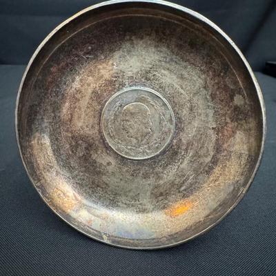 Sterling 950 Hidalgo Cinco Pesos Coin Dish | 4.7oz