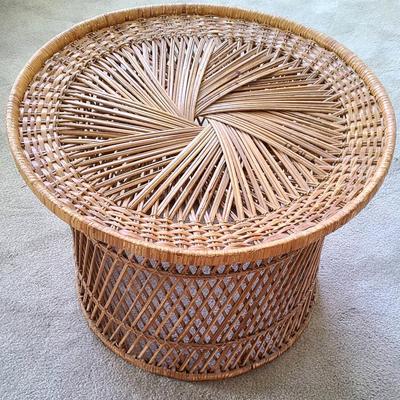 Round Wicker Accent Table