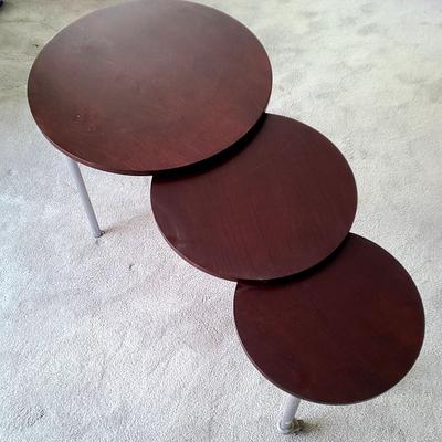 MCM Vintage 3 Part Adjustable Swivel Side Coffee Table 