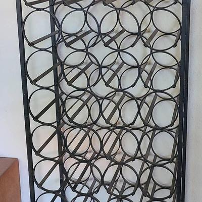 Black Cast Iron 67 Bottle Capacity Wine Rack