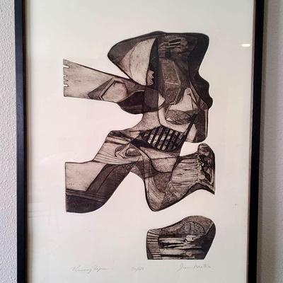 "Running Figure" Lithograph Signed Jean Nantais