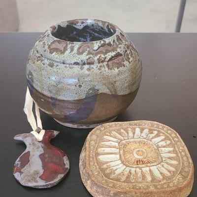 Pottery Set Of 3 