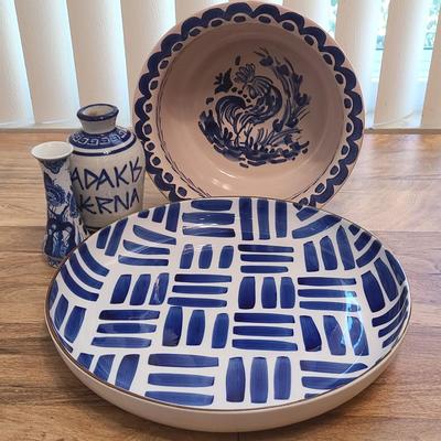 Stunning Service Items In Breathtaking Hues Of Blue - Including Dansk Platter/Bowl
