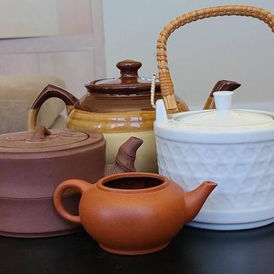 Set Of 4 Unique Tea Pots