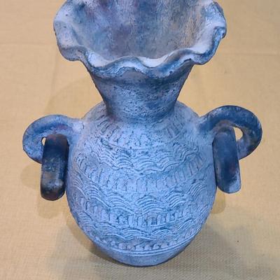 Dual Handled Urn - Clay, Pottery Piece With Interlinked Rings