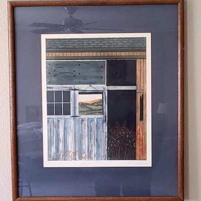 Framed Watercolor Barn Print Title "Hanging Out" Hand Signed And Numbered By K.E. Gallagher