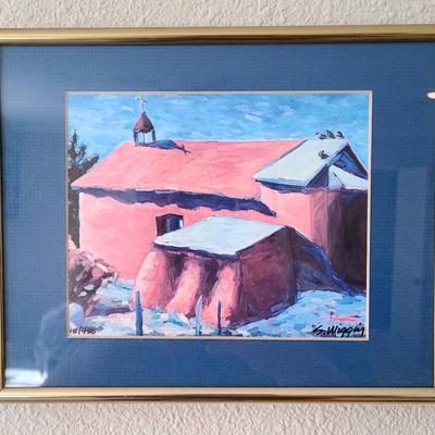 Suzanne Wiggins "Old Seco Chruch" Lithograph 