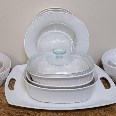 White Delights - Cookware And Service Items - Corning, Fitz & Floyd, Etc. (See Photos/Description!)