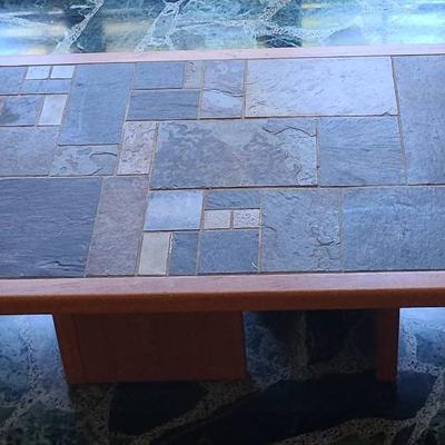 Britt Sallingboe Jelling, Denmark Stone Topped Danish Teak Coffee Table