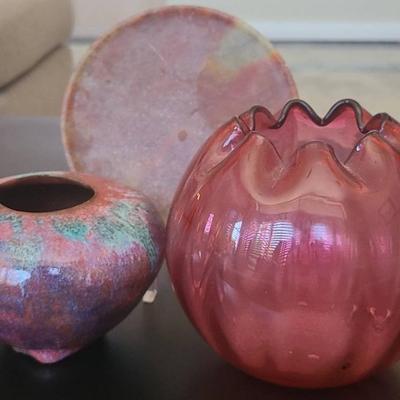 Lot Of 3 Vintage Blown Glass Pieces