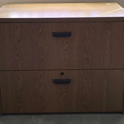 Wide Wooden File Cabinet 