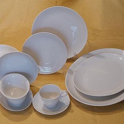 Eggshell Elegance - Simple, Sophisticated Unmarked China Service For 12 W/Extras