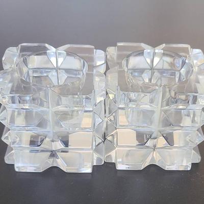 Pair Of Mikasa Crystal Candle Holders