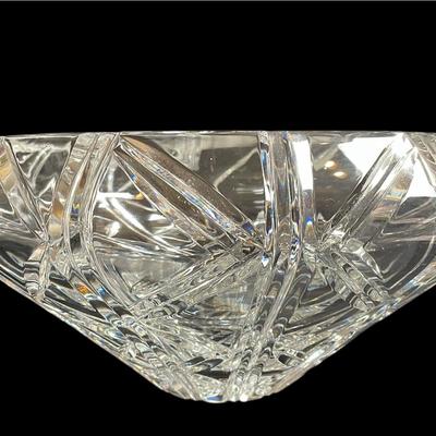 Large Lead Crystal Bowl Zigzag Pattern 