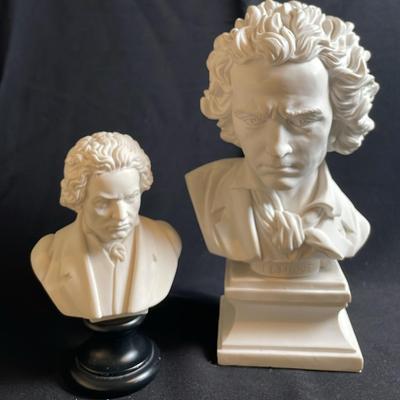 Signed A. Gionnelli 1965 Italy Stone Bust of Beethoven * Larger Plaster Bust Beethoven 
