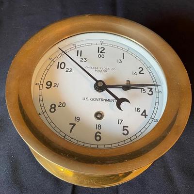 Chelsea Clock Co Boston U.S. Government Brass Wall Clock 