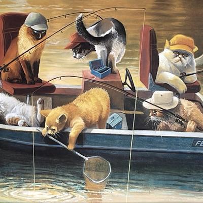 Fun 23 x 29” Framed Print ‘ Gone Fishin’ By Bryan Moon