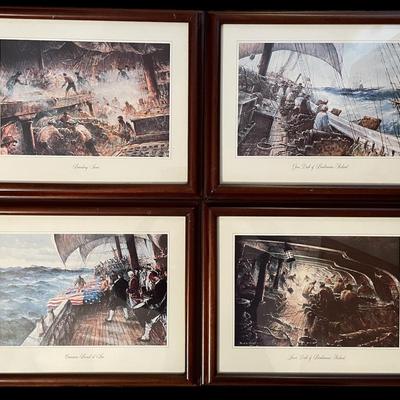Framed Jack L Gray Sailing Ship Scenes Prints 