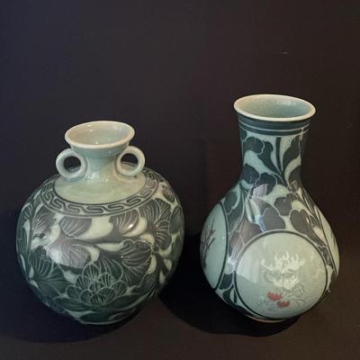 Pair of Korean Celadon Vases 