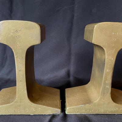 Railroad Track Bookends By David Dire * Bronze Finish 1992