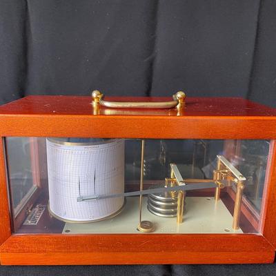 Maxant 93100 Montreuil Barograph Recording Barometer * Lusterous Wood * Glass Case * 806296