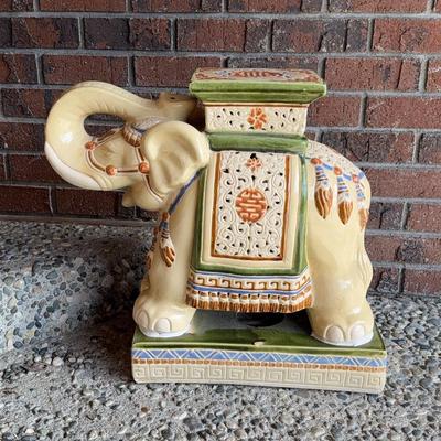 Large 21” Elephant Plant Stand * Trunk Up!