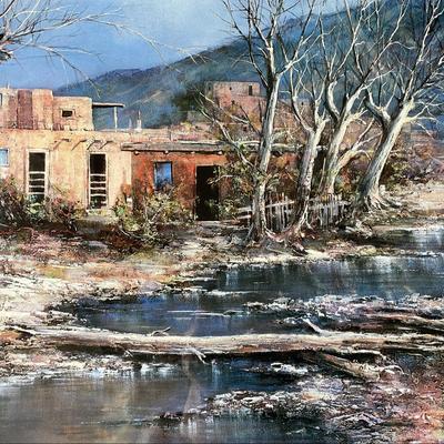 Nicely Framed P. A. Kontny ‘ Taos II ‘ 32 X 26” 