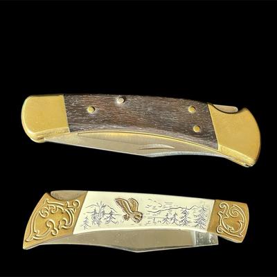 Buck USA 110X  Folding Hunter Knife * Vintage Eagle 200th Anniversary Folding Knife
