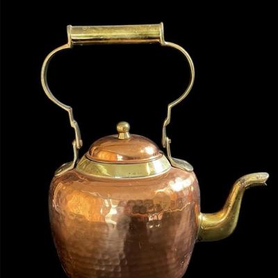 Beautiful Hammered Copper / Brass Kettle 