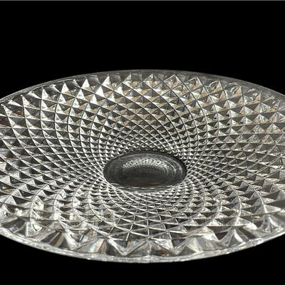 Large Slovenia Lead Crystal Diamond Pattern Bowl