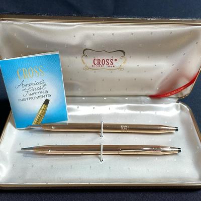 CROSS 1/20 14K Filled Boxed Pen / Pencil Set Never Used 