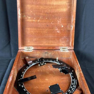 US Navy Azimuth Circle * 3869 - 1941 * Original Wood Case 