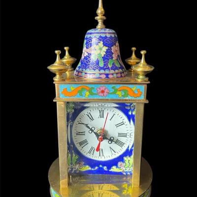 Pretty Cloisonné Table Top Decorative Clock 
