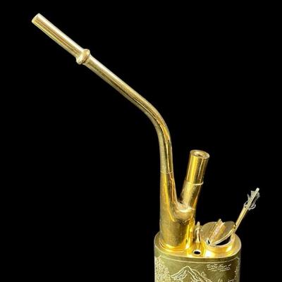 Antique Brass Chinese Smoking Pipe 