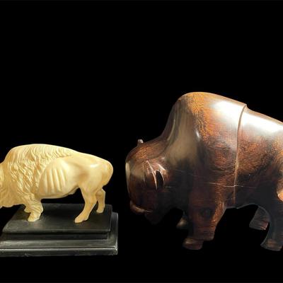 Ironwood Carved Buffalo * Italy Carved Buffalo Figurine 