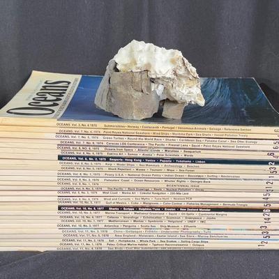 Collection Of Oceans Magazines From 1974 To 1978 * Barnacle Fused To A Rock!