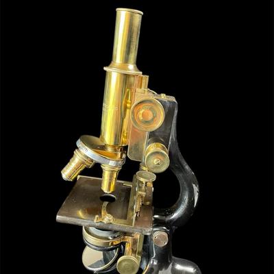 Restored 1915 Brass Bausch & Lomb Microscope * Jug Handle Series 