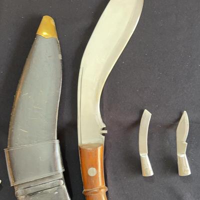 Vintage Kukri Knife With Leather Sheath * Chakmak Knife * Karda Knife * 