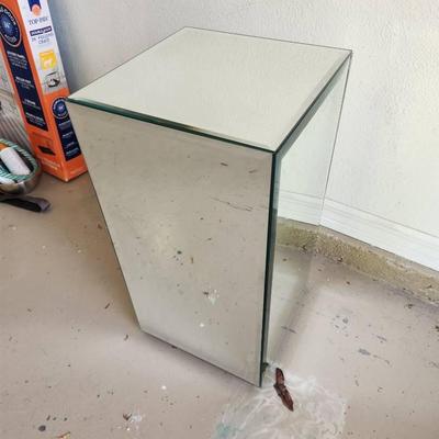 Small Mirrored Accent Table - 12x12x24"