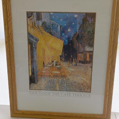 Framed Van Gogh The Cafe Terrace Poster 25x31